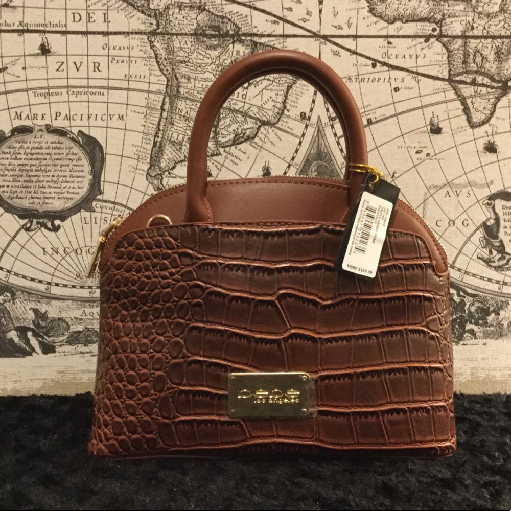 bebe Crista Croc Dome satchel- Chestnut